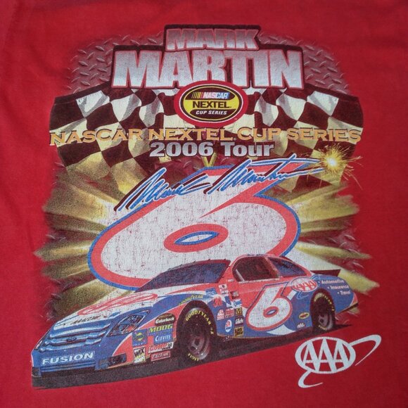 NASCAR Nextel Cup Series Mark Martin Shirt Medium Red 2006 AAA Racing Race - Picture 3 of 12